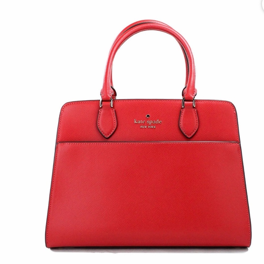 Kate Spade New York Madison Saffiano Leather Medium Satchel in Candied Cherry - Picture 7 of 7